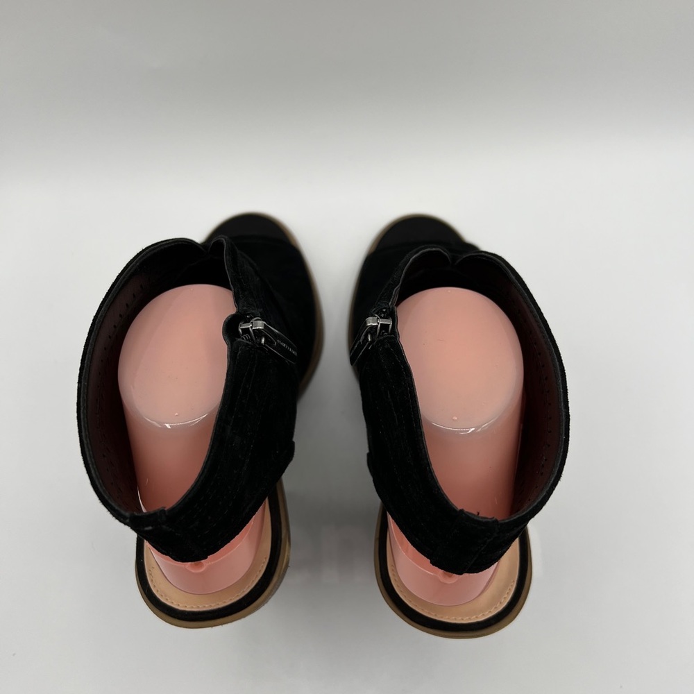 VINCE CAMUTO KORAL BOOTIES WITH A PEEP OPEN TOE And Zipper In BLACK - SIZE 10 - Picture 7 of 13